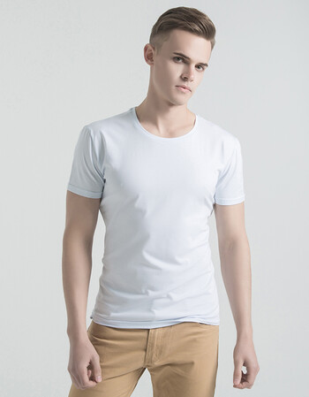 短袖男士夏季t恤圆领潮流修身半袖上衣白色男生打底衫体恤 白色 3xl