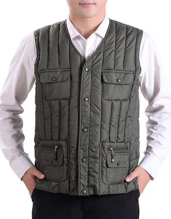 中年马甲男坎肩背心秋冬季羽绒棉马夹保暖老年人男士棉马甲爸爸装 009