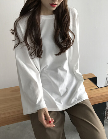 2018春秋装上衣长袖t恤女韩版潮学生ulzzang条纹小衫lq 纯色棉白t m