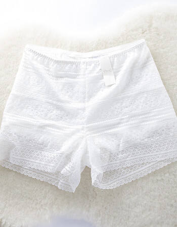 安全裤防走光女夏不卷边蕾丝薄款短裤假两件女士内裤 白色 l