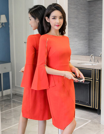 气质红色衣服女装包臀连衣裙女礼服2018新款流行红裙子春装女神范