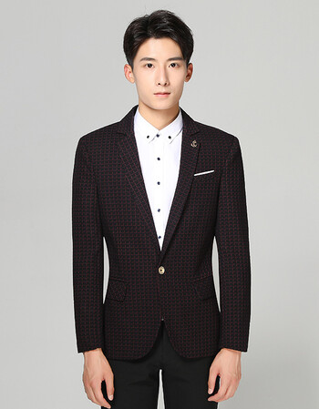 男装 西服 雅鹿 雅鹿春款男士休闲西服修身西装商务正装职业装新郎
