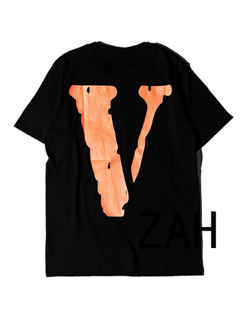 vlone life friends a$ap rocky 大v洛杉矶限定陈冠希同款短袖t 黑-橙