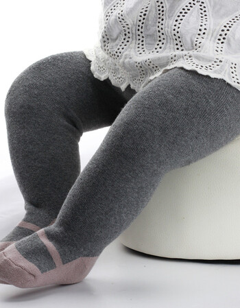 女童长筒袜裤打底裤子婴儿连裤袜春秋冬棉加厚宝宝连体袜子 灰色 毛圈