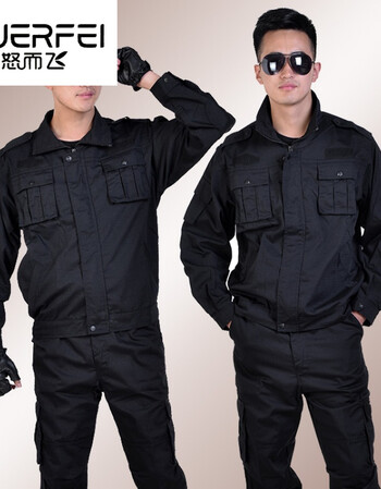 特勤协警制服黑色工作服套装男女春秋冬耐磨长袖保安作训服物业安保