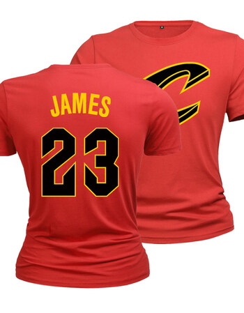 詹姆斯t恤男短袖詹皇23号宽松纯棉圆领街头篮球运动上衣服半袖 詹姆斯