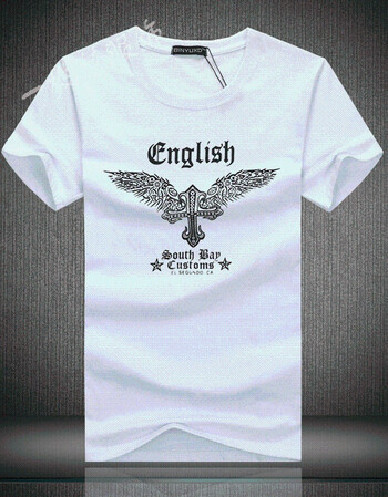 有带字短轴男士短袖t恤2017新款夏季韩版便宜衣服半袖半截 白色 翅膀