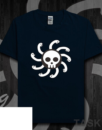 棉短袖t恤男海贼王女帝波雅汉库克九蛇海贼旗动漫衣服夏85-0001 短袖