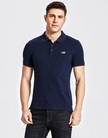 cartelo/卡帝乐鳄鱼t恤男短袖夏装翻领polo衫男上衣t恤男 宝蓝 l