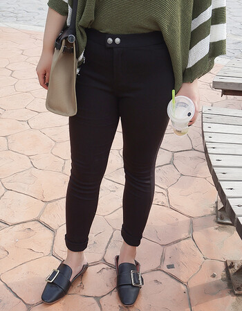 大码女装 秋冬外穿黑裤长裤胖人百搭修身魔术裤大弹力 黑色 大码xl