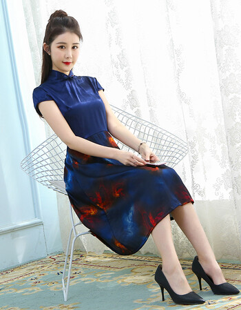 复古春季日常旗袍修身改良连衣裙显瘦无袖a字裙优雅端庄大气女中国风