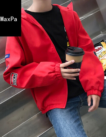 港风bf外套男韩版潮流学生休闲宽松夹克复古网红同款帅气百搭 红色 s