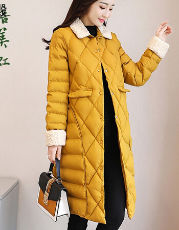 chic棉服女中长款2017冬季新款韩女士棉袄时尚气质修身显瘦棉衣潮