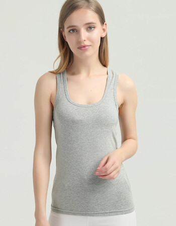 夏季吊带白色工字纯棉质运动打底外穿女士内搭内衣女 1件麻灰工字背心