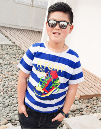 胖童装男童短袖t恤 夏季胖男孩8-10-12中大童短t大码宽松加肥加大