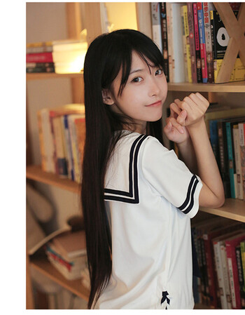 巴登堡 日系海军风白色水手服jk制服女学生装领带短袖校服学院风套装
