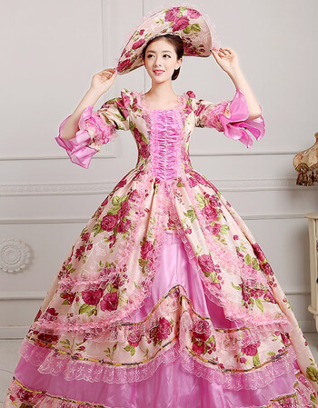 莎飘逸主题新款欧洲女宫廷服演出服装影楼欧式摄影服舞台舞蹈 粉红色