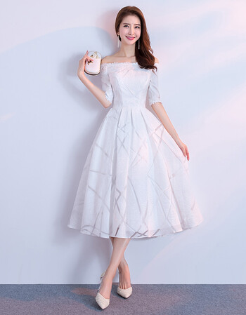 2018新款夏季宴会优雅生日派对中长款伴娘服女学生礼服 白色中长款 xs