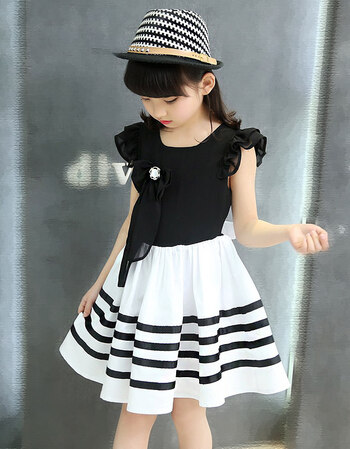 女童夏装公主连衣裙2018新款韩版女孩子拼接无袖夏季洋气裙子潮 白色