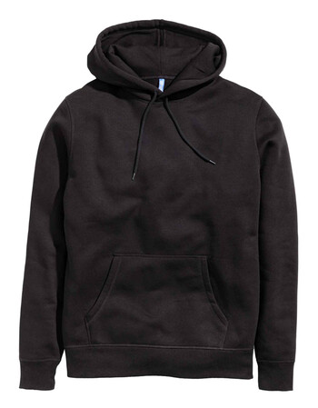 919款hm 男士2017冬装袋鼠兜连帽套头抽绳加绒卫衣 黑色 xl(185/116a)