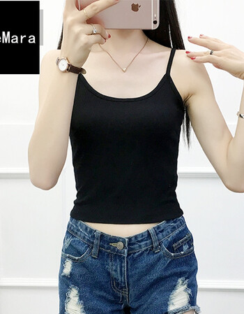 防走光吊带上衣抹胸背心长款裸胸果胸打底衣百搭sn5189 黑色 吊带款 l