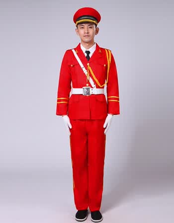 演出服女礼服礼服独唱服管乐队文艺兵合唱团表演服新品 红色(套餐三)