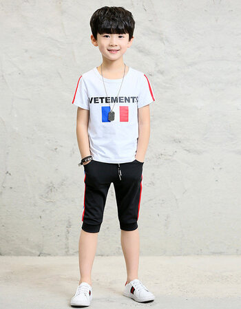 2018新款夏装7男童套装8儿童衣服12岁男孩短袖运动两件套帅气潮15