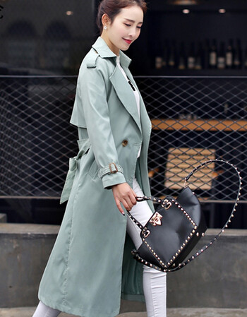 女 猎场罗伊人同款白夜追凶当你沉睡时裴秀智小个子短款外套风衣 蓝色