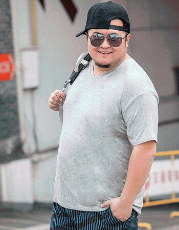 派尼美特夏季加肥加大码t恤男胖子肥佬莫代尔男士高弹