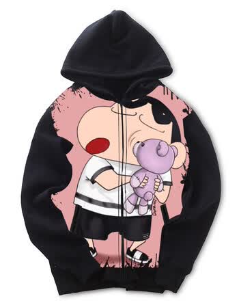 蜡笔小新衣服男连帽外套韩版宽松学生春秋卫衣动漫 05 2xl