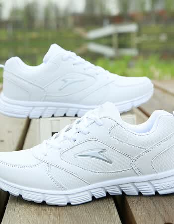 春夏季男波鞋男士休闲鞋软底旅游鞋青年网面透气跑步鞋白色运动鞋