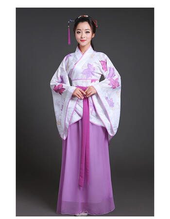 传统汉服女古装礼民族风云中歌宫廷曲裾汉朝服装襦裙 紫色 150