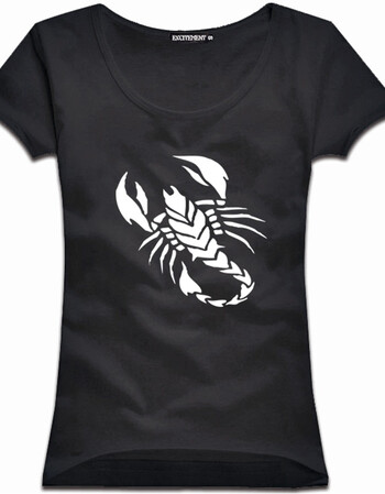 男士短袖t恤潮牌蝎子印花圆领短袖t恤夏装衣服宽松t恤 班服定制 黑色