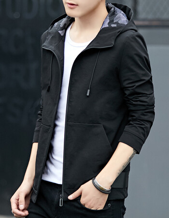 男士外套春韩版潮流夹克修身帅气衣服男生休闲春季 nb3289黑色 m