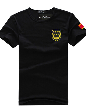 古莱登 武警t恤战狼2衣服警察olic作训服警t恤男刺绣修身军迷战服短袖