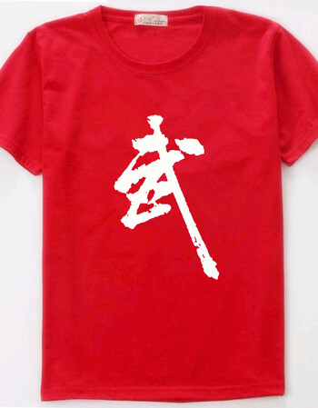 武字t恤定制武术协会标志太极拳散打跆拳道练功服武馆文化衫 红色1 m