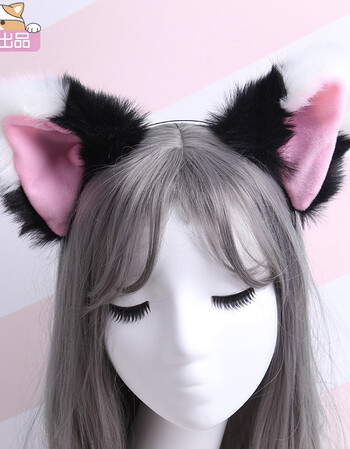 狐狸耳朵发箍铃铛发饰动漫周边cos 上白下黑狐狸发箍均码【图片价格品牌 