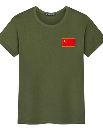 国旗半袖加肥大码纯棉体恤打底衫夏装潮 军绿色国旗新短袖 7xl建议240