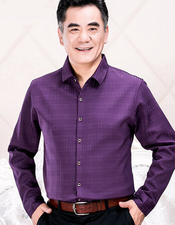 中老年男装夏天休闲衬衫2018新品夏季男士长袖衬衫中老年人男装中年