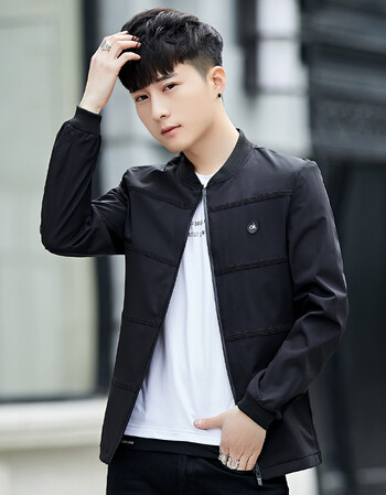 花花公子贵宾男士外套秋季韩版潮流修身学生帅气衣服春秋男装休闲夹克
