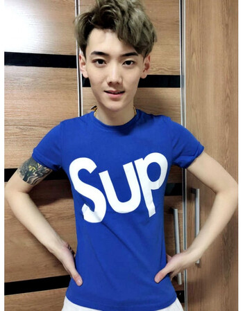 丹杰仕2018快手红人高迪大美刘叉叉同款男t恤精神社会