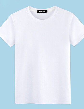 短袖t恤男纯棉素色单色纯白纯黑色全白全黑简单无图案夏季上衣服 白色