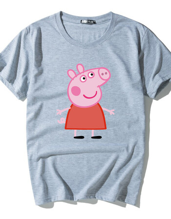 琪短袖t恤衣服小猪peppa 学生情侣装夏季上衣 灰色 l【图片 价格 品牌