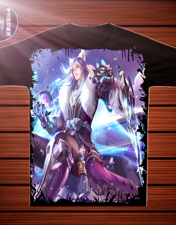 荣耀t恤短袖衣服高清图案印花圆领儿童小学生夏季宝半袖 李白千年之狐