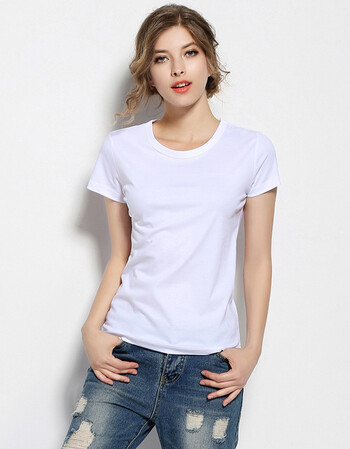 mai2018春装80支双面精梳丝光棉短袖t恤女夏长袖打底衫纯棉修身白色