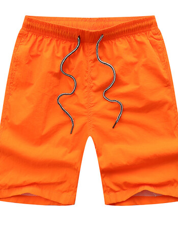 短裤男夏天休闲跑步健身宽松中裤速干沙滩裤大裤衩大码五分裤 橙色