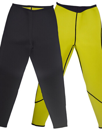 高腰爆汗裤女款减脂套装出汗裤跑步运动健身捂汗发汗桑拿上衣 黄色九