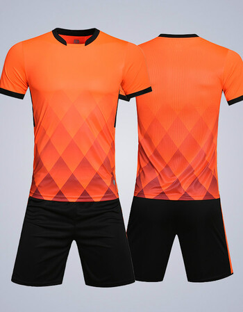 足球服套装男定制短袖光板足球衣夏季儿童足球训练服组队队服 橙色