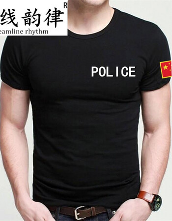 男女春夏季特种兵刺绣紧身短袖背心t桖体能服部队纯棉军装t恤特警察