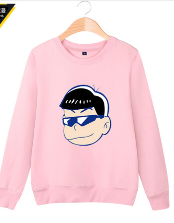 秋冬加厚款卫衣阿松先生男士款青少年学生宽松套头外套衣服 粉色阿松